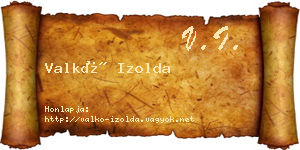 Valkó Izolda névjegykártya